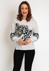 Monari Rhinestone Print Knitted Sweater, Gray