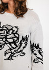 Monari Rhinestone Print Knitted Sweater, Gray
