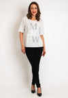 Monari Rhinestone Shimmery T-Shirt, Gray