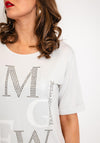Monari Rhinestone Shimmery T-Shirt, Gray