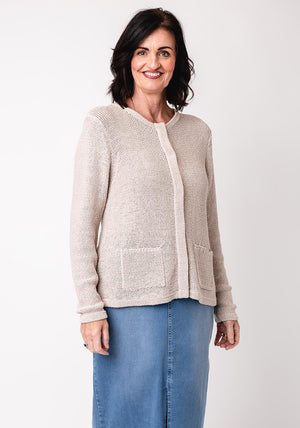 Monari Knit Buttoned Cardigan, Beige
