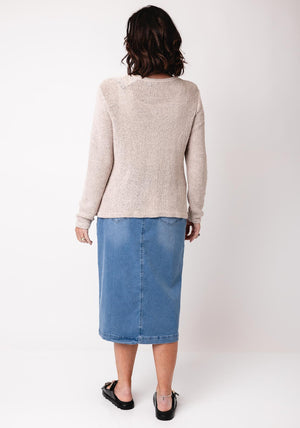 Monari Knit Buttoned Cardigan, Beige