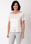 Monari Satin Short Sleeve Top, Champagne