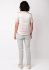 Monari Satin Short Sleeve Top, Champagne
