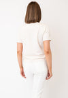 Monari Pearl & Rhinestone Detail T-Shirt, Beige