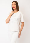 Monari Rhinestone Print T-Shirt, Beige
