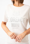 Monari Rhinestone Print T-Shirt, Beige