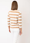 Monari Striped With Sequin Pocket Top, Beige