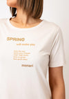 Monari Embellished Quote Front T-Shirt, Beige