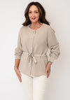 Monari Glitter Lurex Knit Cardigan, Beige