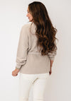 Monari Glitter Lurex Knit Cardigan, Beige