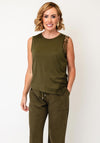 Monari Lace Detail Sleeveless Top, Green