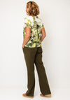 Monari Botanical Print with Rhinestone Detail T-Shirt, Green Multi