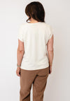 Monari Round Neckline with Rhinestone Detail Vest, Cream