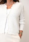 Monari Knitted with Sequin Detail Cardigan, White