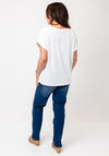 Monari Diamante Detail Cap Sleeve T-Shirt, White