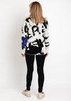 Monari V-Neck Embellishment Trim Abstract Print Sweater, Multi