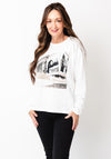 Monari Graphic Print Long Sleeve Top, White