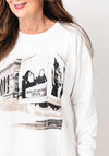 Monari Graphic Print Long Sleeve Top, White