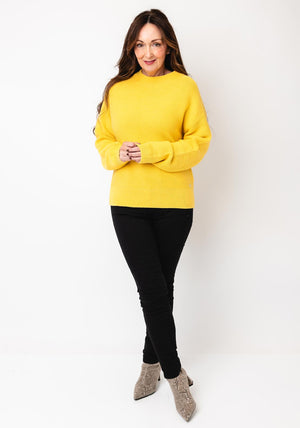 Monari Round Neck Cotton Jumper, Yellow