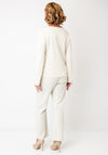 Monari Round Neck with Stud and Rhinestone Detail Top, Cream