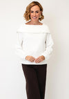 Monari Collar Detail Long Sleeve Top, White