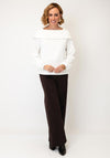 Monari Collar Detail Long Sleeve Top, White