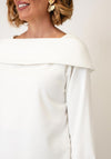 Monari Collar Detail Long Sleeve Top, White