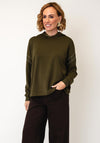 Monari Embellished Contrast Sleeve Hoodie, Green
