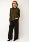 Monari Embellished Contrast Sleeve Hoodie, Green