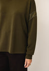 Monari Embellished Contrast Sleeve Hoodie, Green