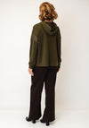 Monari Embellished Contrast Sleeve Hoodie, Green
