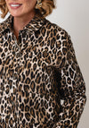 Monari Leopard Print Denim Jacket, Beige Multi