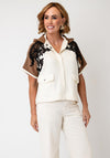 Monari Lace Detail Short Sleeve Jacket, Cream Multi
