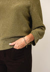 Monari Lurex Knit Sweater, Green