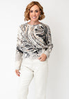 Monari Knitted Abstract Print Jumper, Grey