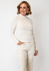 Monari Soft Knit High Neck Sweater, Cream