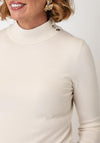 Monari Soft Knit High Neck Sweater, Cream