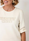 Monari Rhinestone Graphic Sweatshirt, Cream
