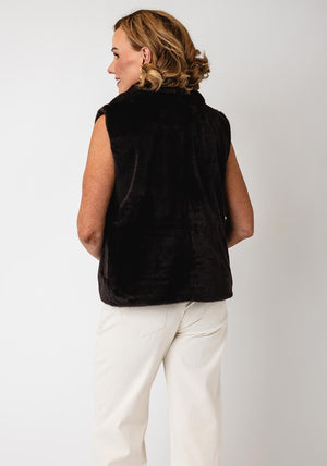 Monari Faux Fur Gilet, Brown