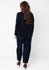 Monari Rhinestone Graphic Long Sleeve Top, Navy