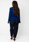Monari Lace Trim Long Sleeve Top, Dark Blue