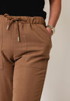 Monari Elasticated Waist Wide Leg Trousers, Tan