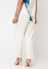 Monari Casual with Logo Waistband Wide Leg Trousers, Cream