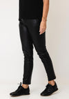 Monari Faux Leather Slim Leg Trousers, Black