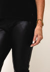 Monari Faux Leather Slim Leg Trousers, Black