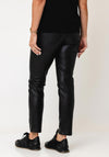 Monari Faux Leather Slim Leg Trousers, Black