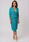Moncho Heredia Faux Wrap Pencil Dress, Green