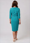 Moncho Heredia Faux Wrap Pencil Dress, Green