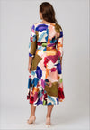Moncho Heredia Brush Stroke Print Midi Dress, Ivory Multi
